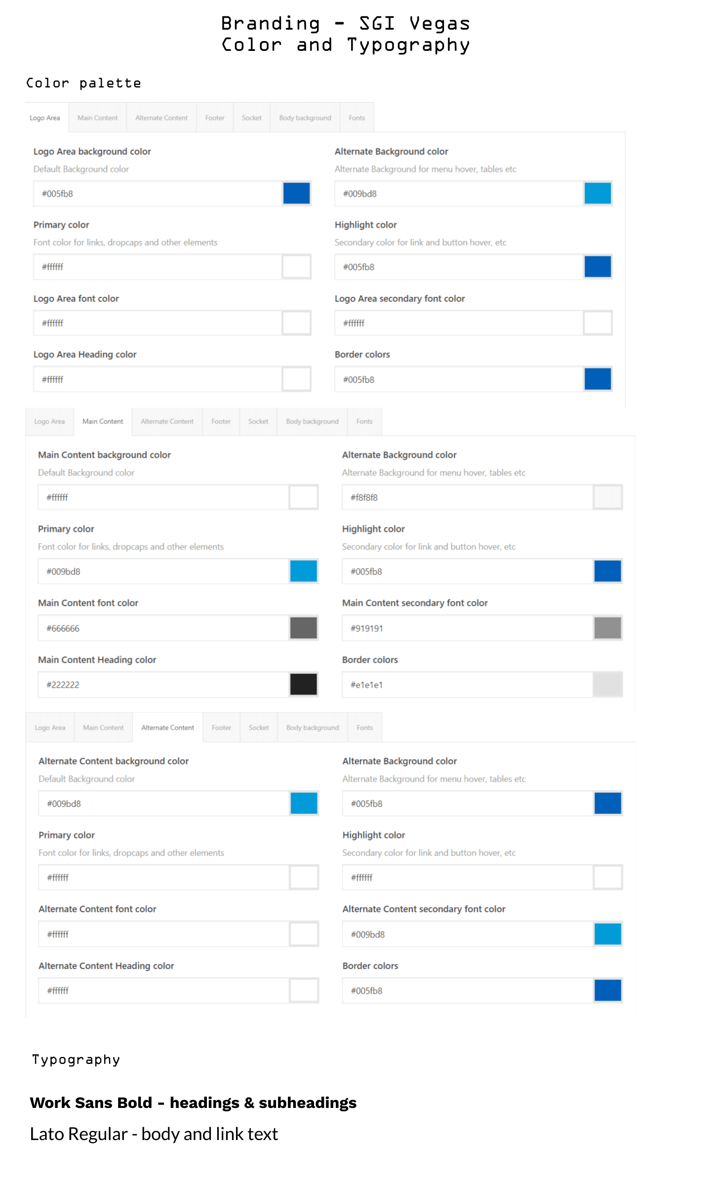 SGI Color and Typography